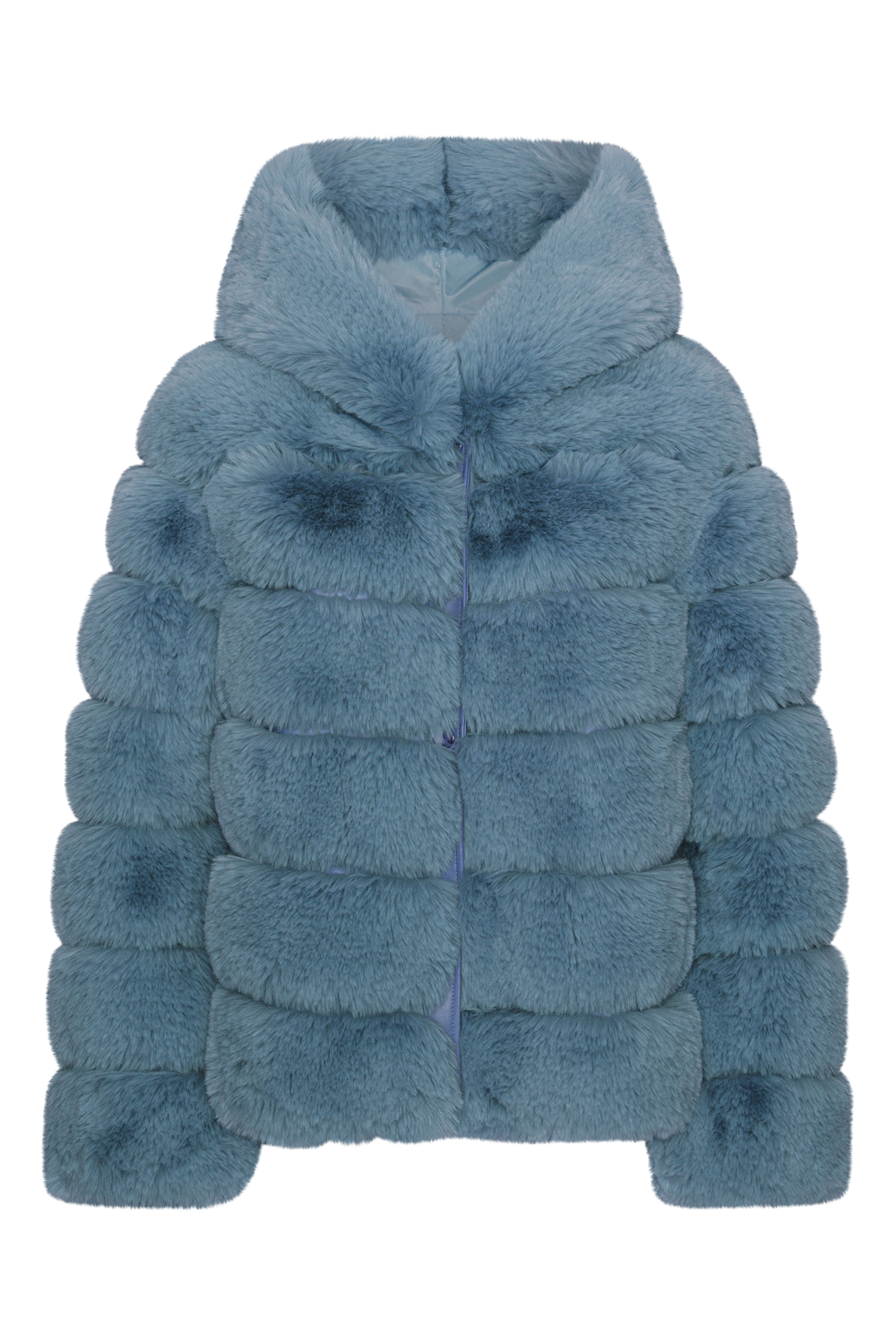 Blake Short Faux Fur Jacket Teal Blue