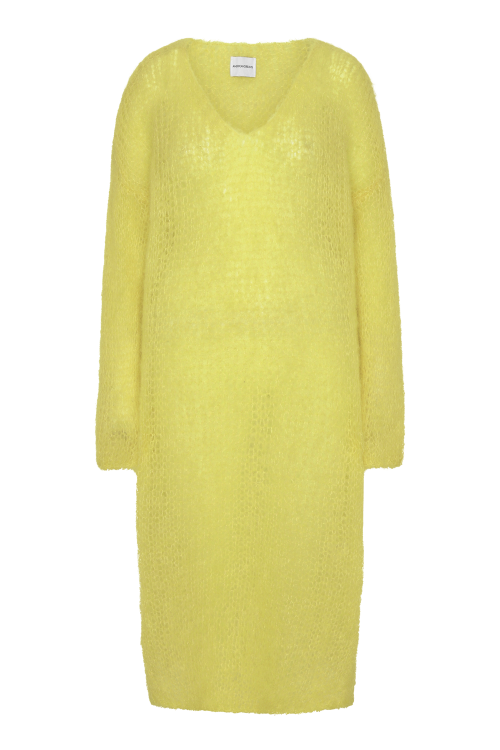 Camilla V Neck Mohair Dress Yellow - Sample
