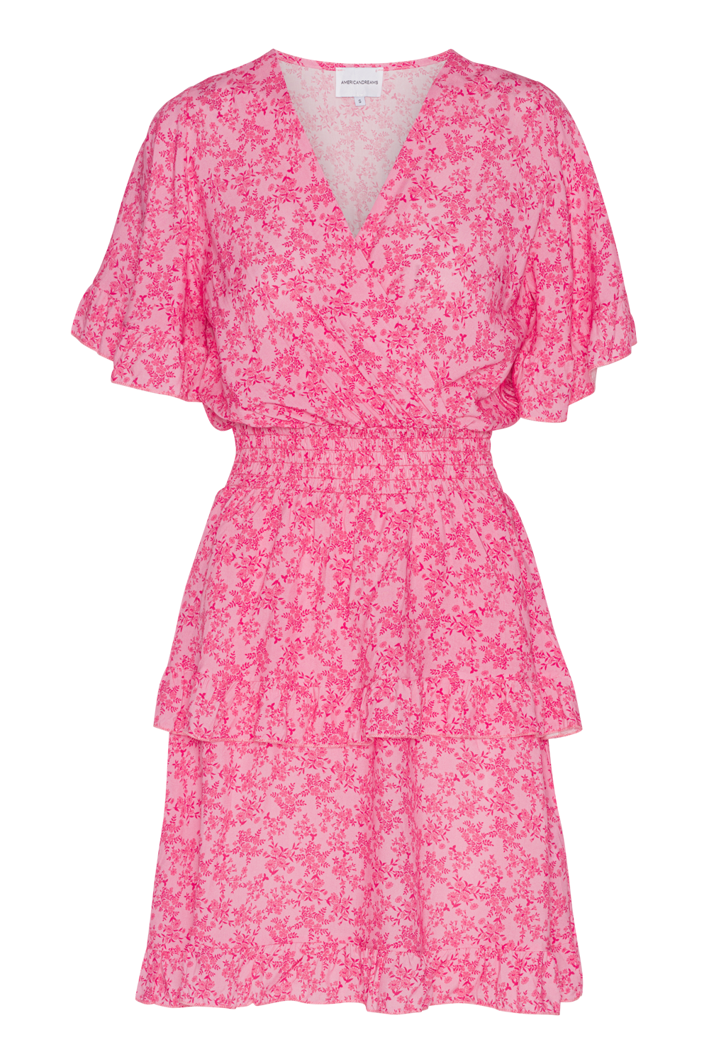 Ella Short Dress Pink W/Pink Flower