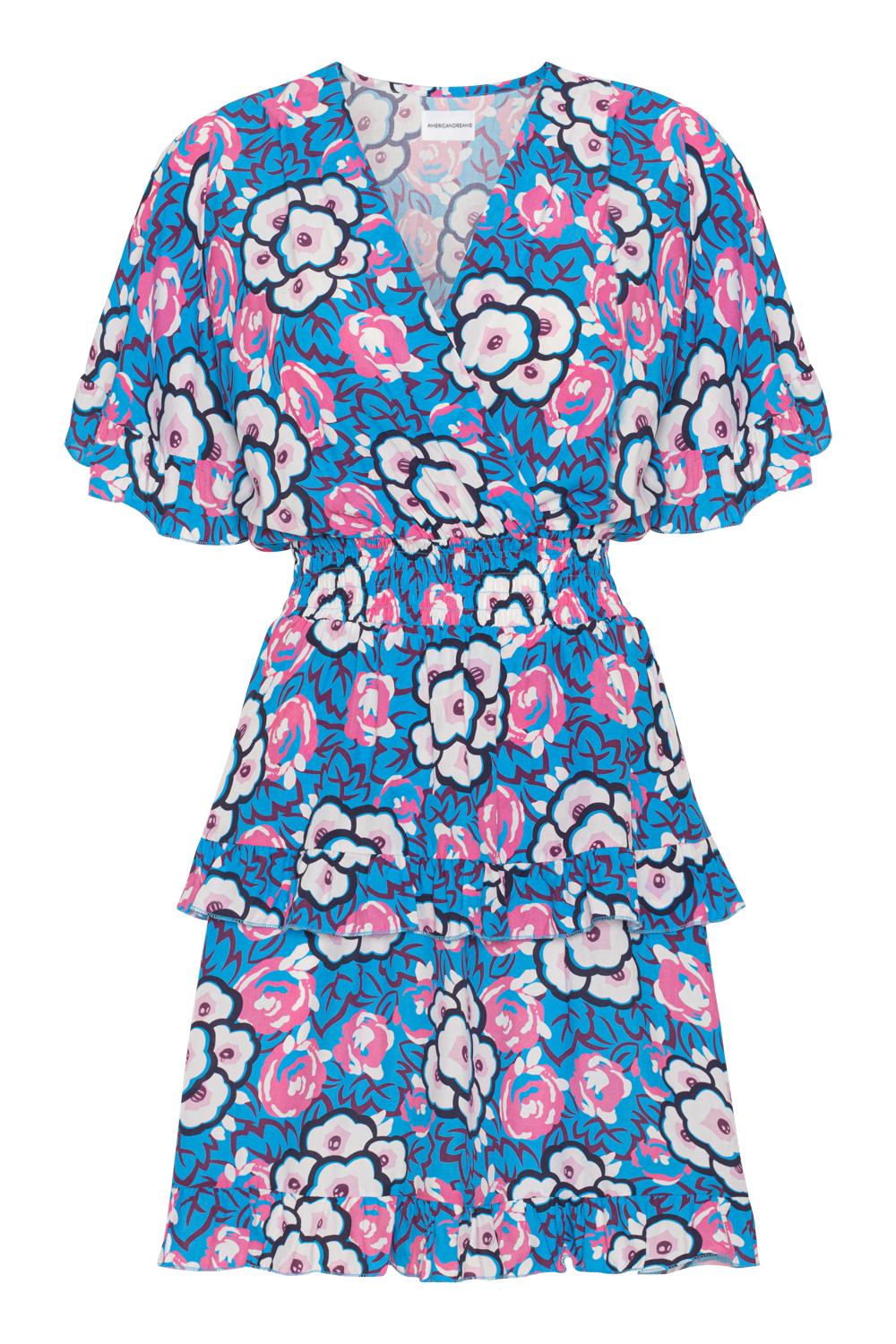 Ella Short Dress Sky Blue Flower