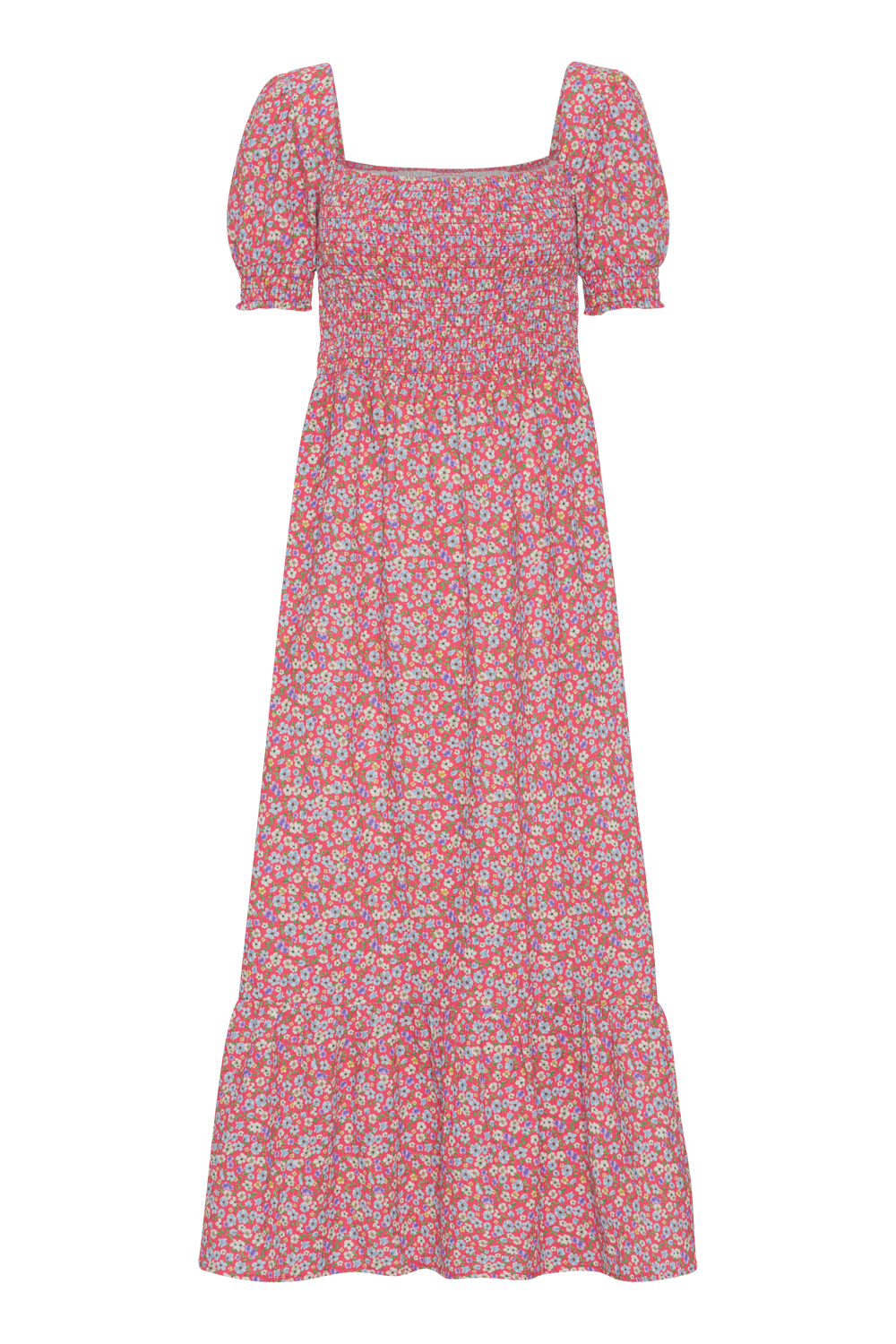 Jade Cotton Long Dress Red Flower - Sample