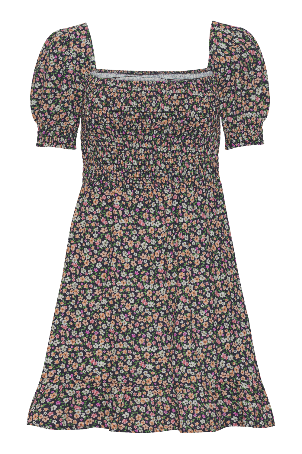 Jade Cotton Short Dress Navy Flower - Sample