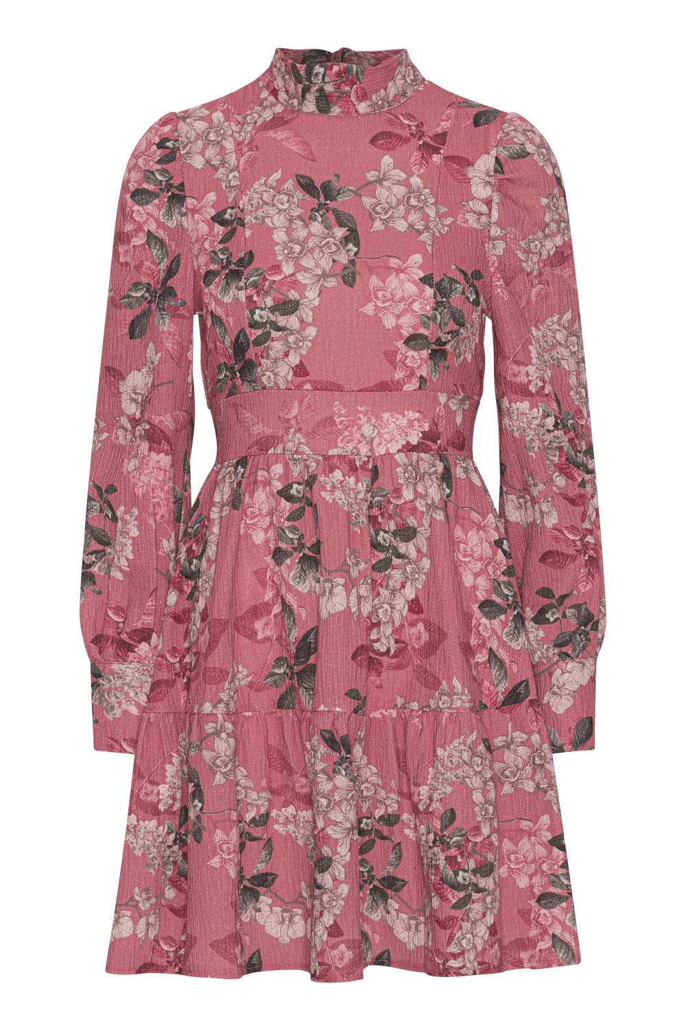 Laila Cotton Bow Dress Pink Big Flower