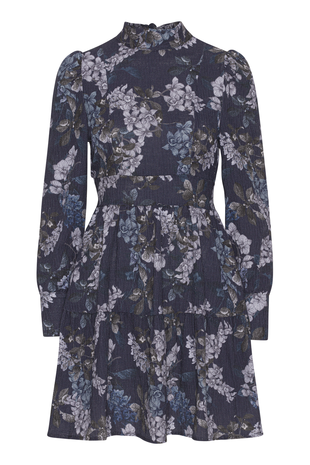 Laila Cotton Bow Dress Violet Big Flower