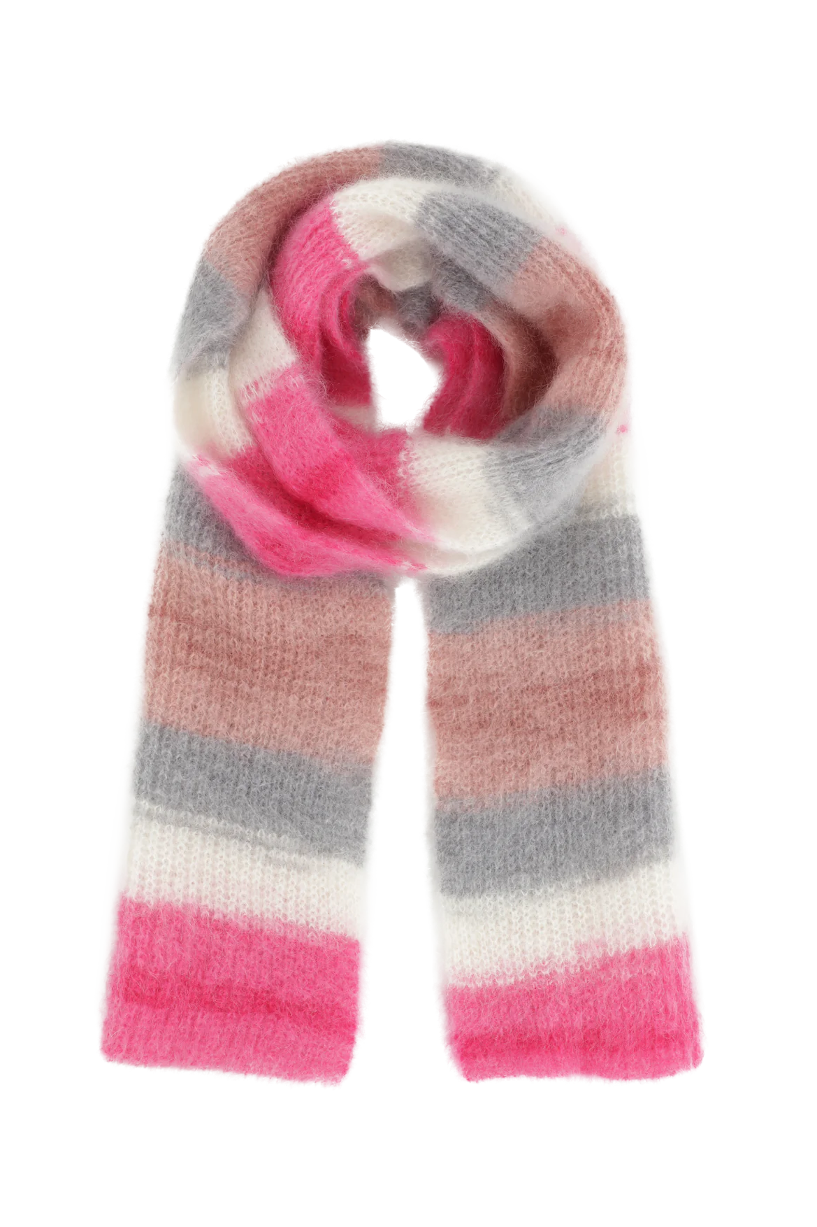 Lisa Mohair Scarf Multi Striped Pink - Sample