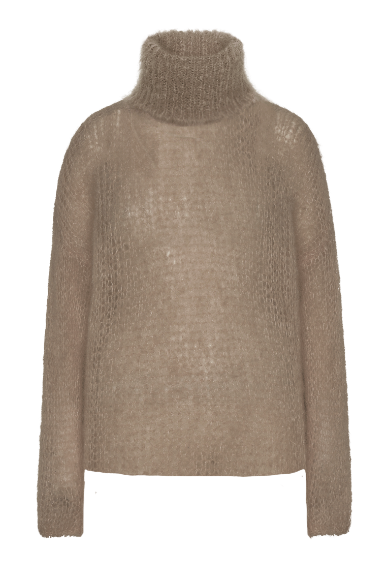 Livia LS Roll Neck Pullover Brown