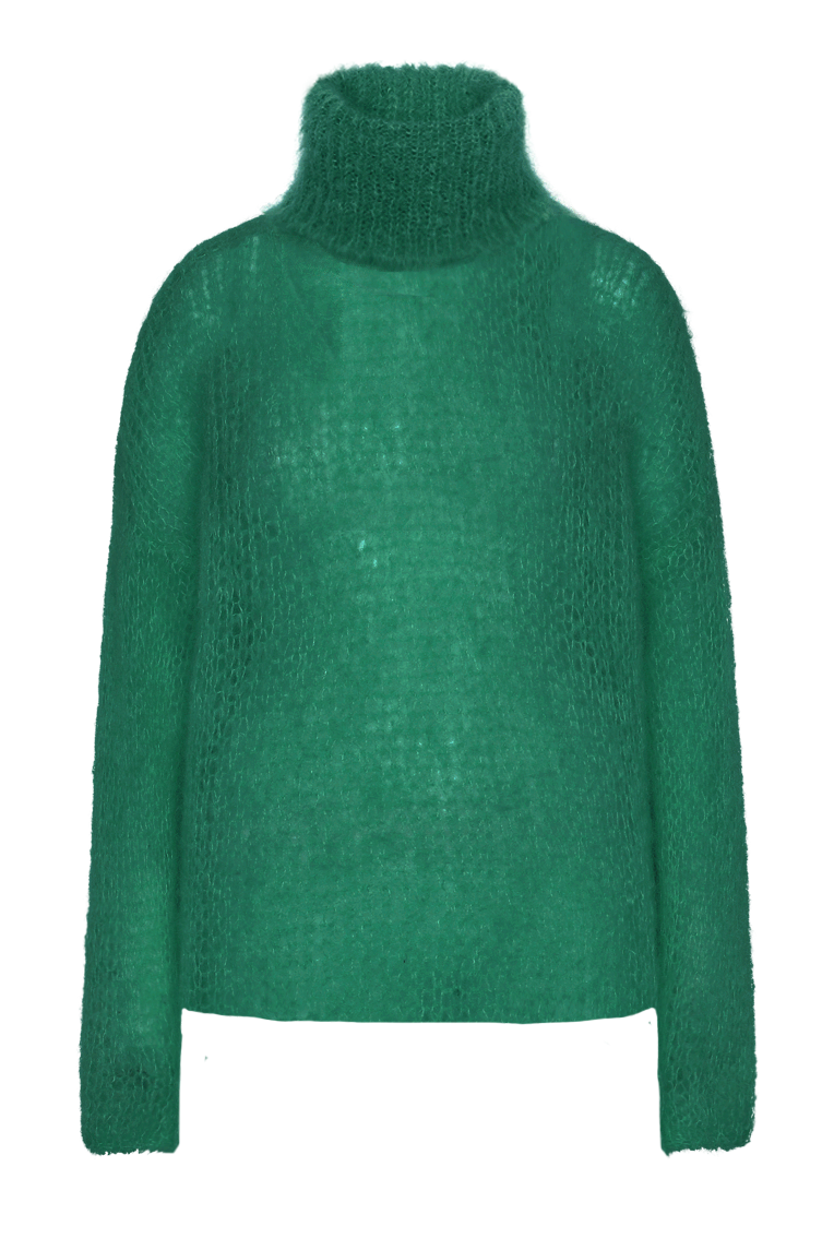Livia LS Roll Neck Pullover Jade Green