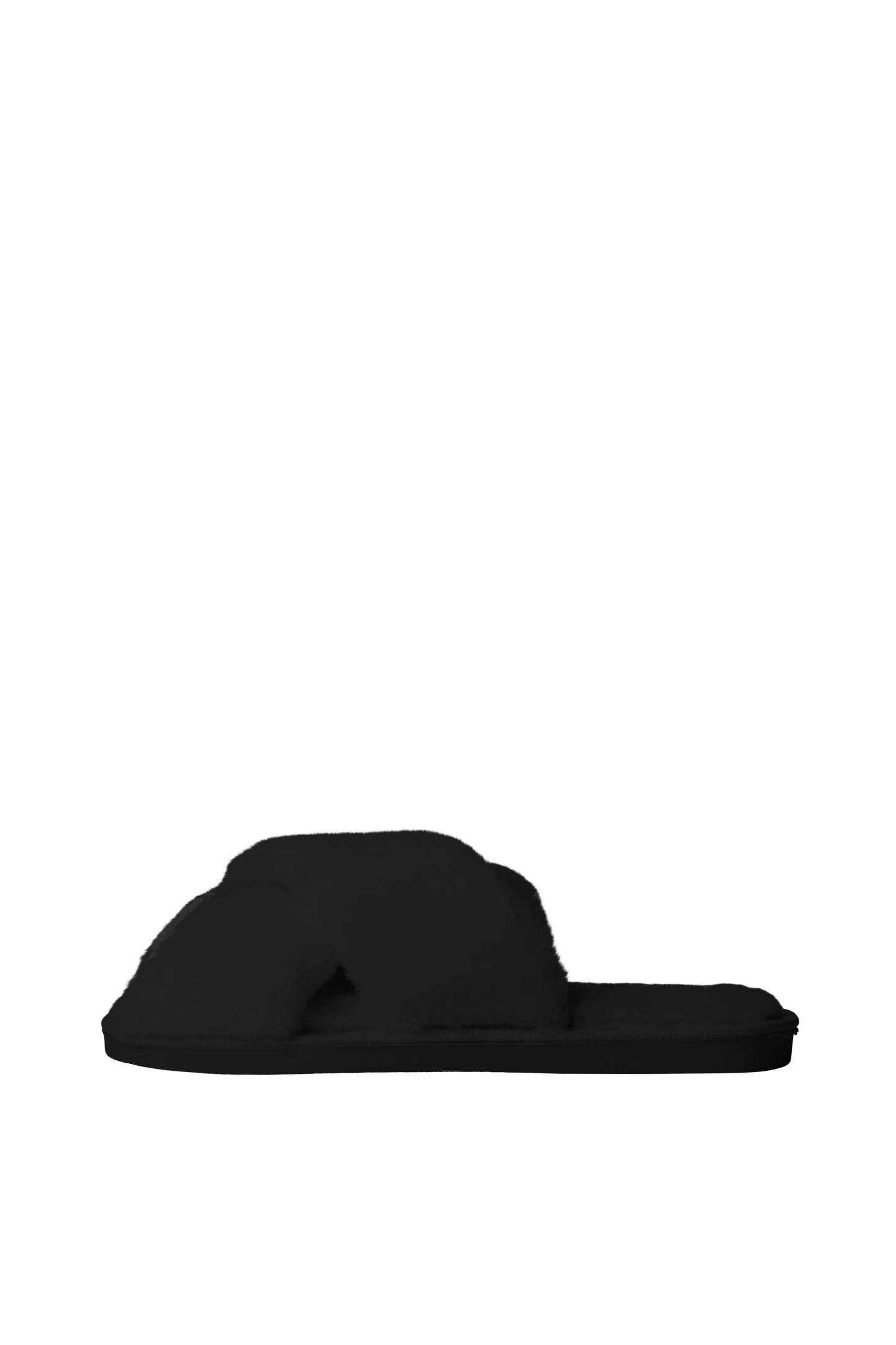 Lou Faux Fur Slippers Black