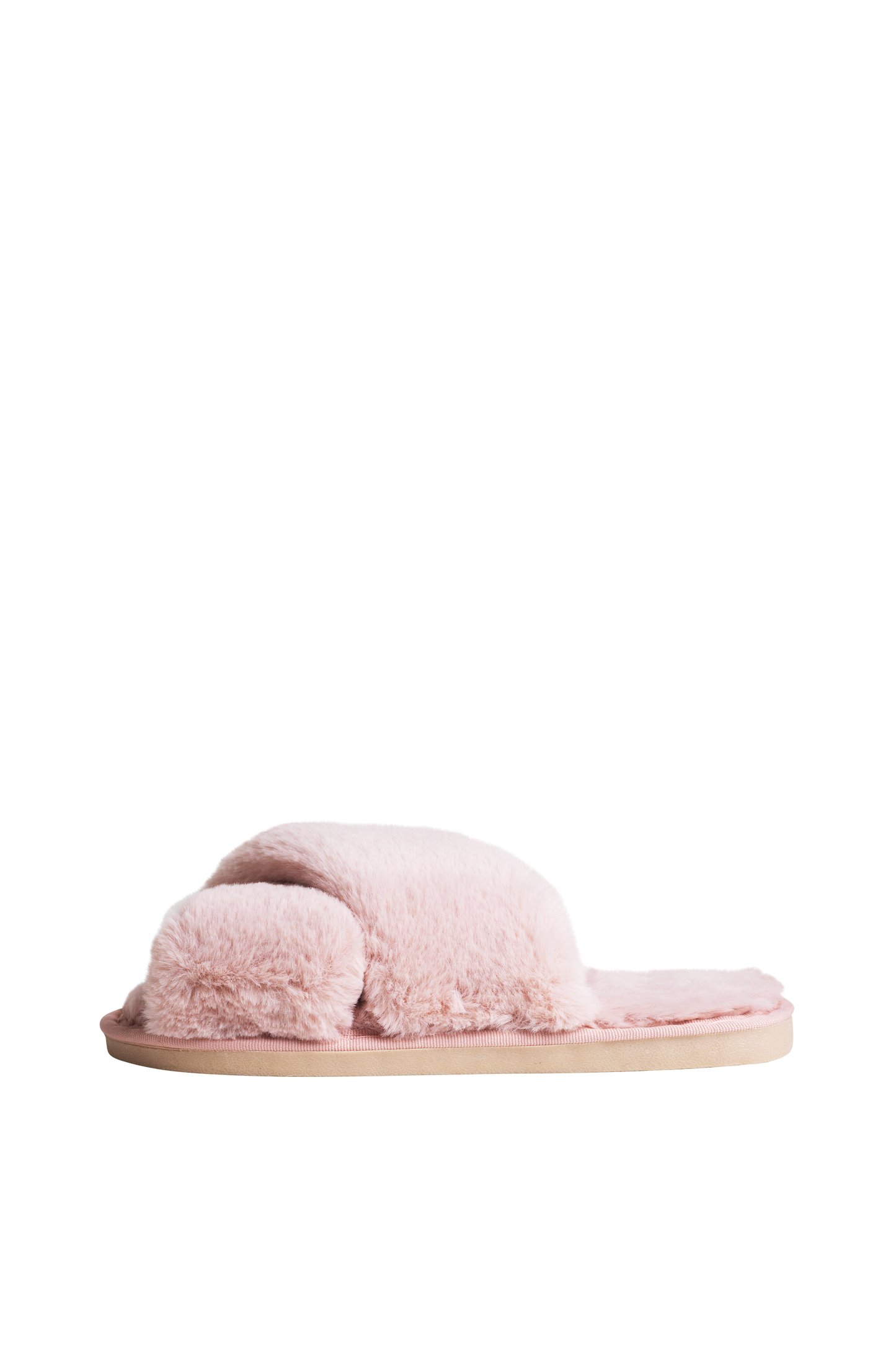 Lou Faux Fur Slippers Light Pink