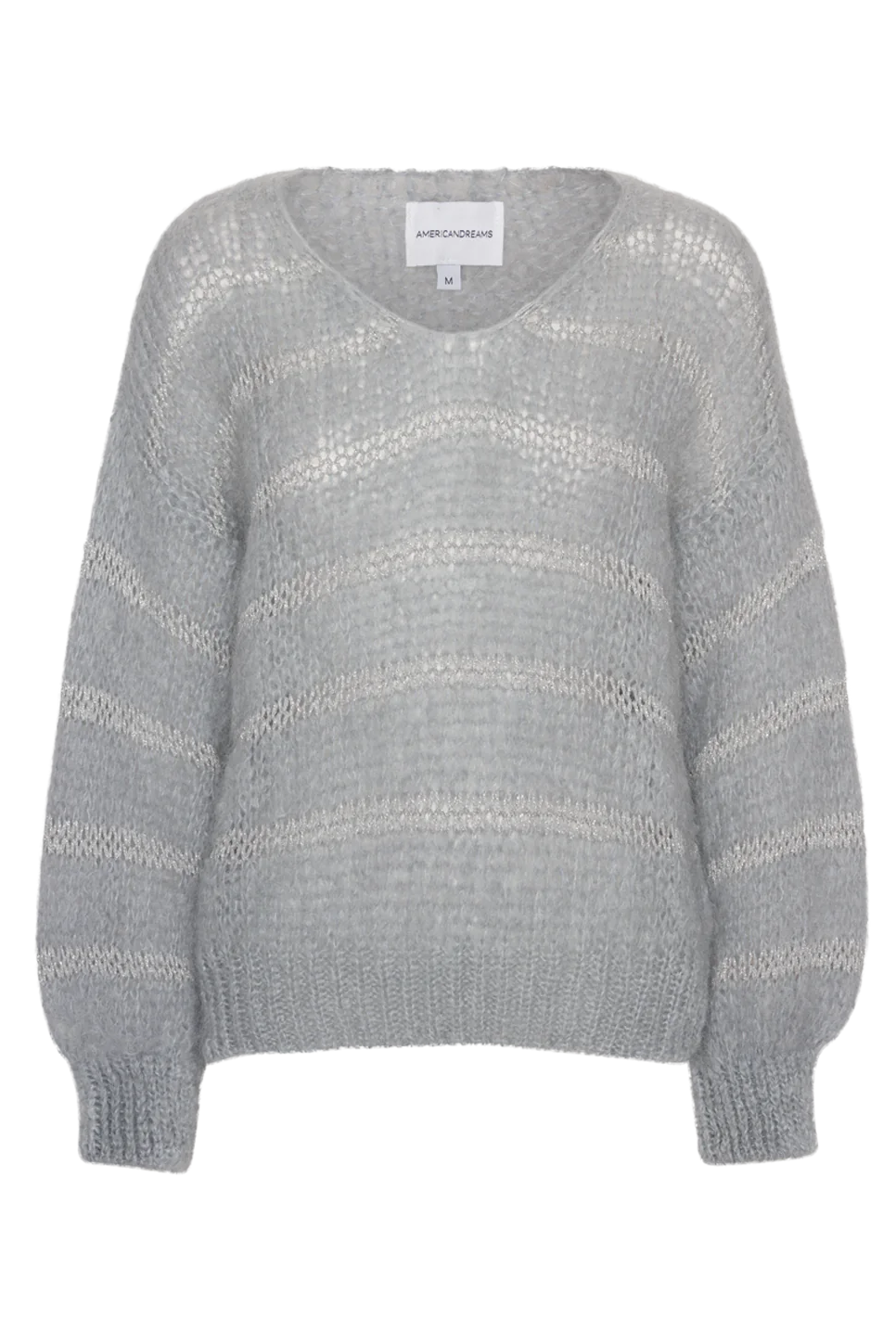 Katie LS Knit Light Grey W/ Light Grey Lurex