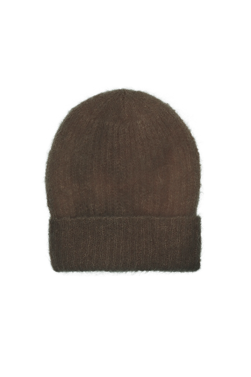 Mila Mohair Beanie Dark Brown