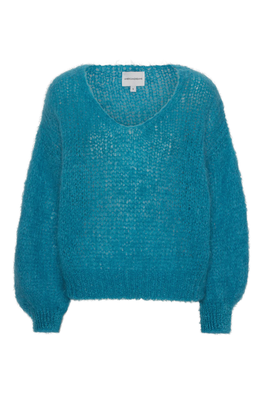 Milana LS Mohair Knit Aqua Blue