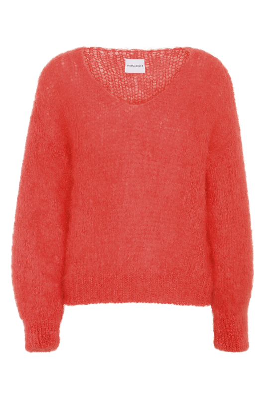Milana LS Mohair Knit Coral Red