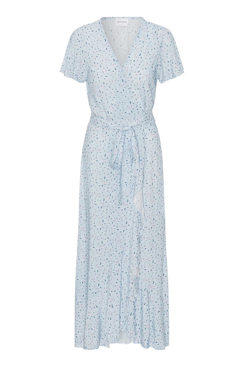 Milly Wrap Dress Long Light Blue Flower