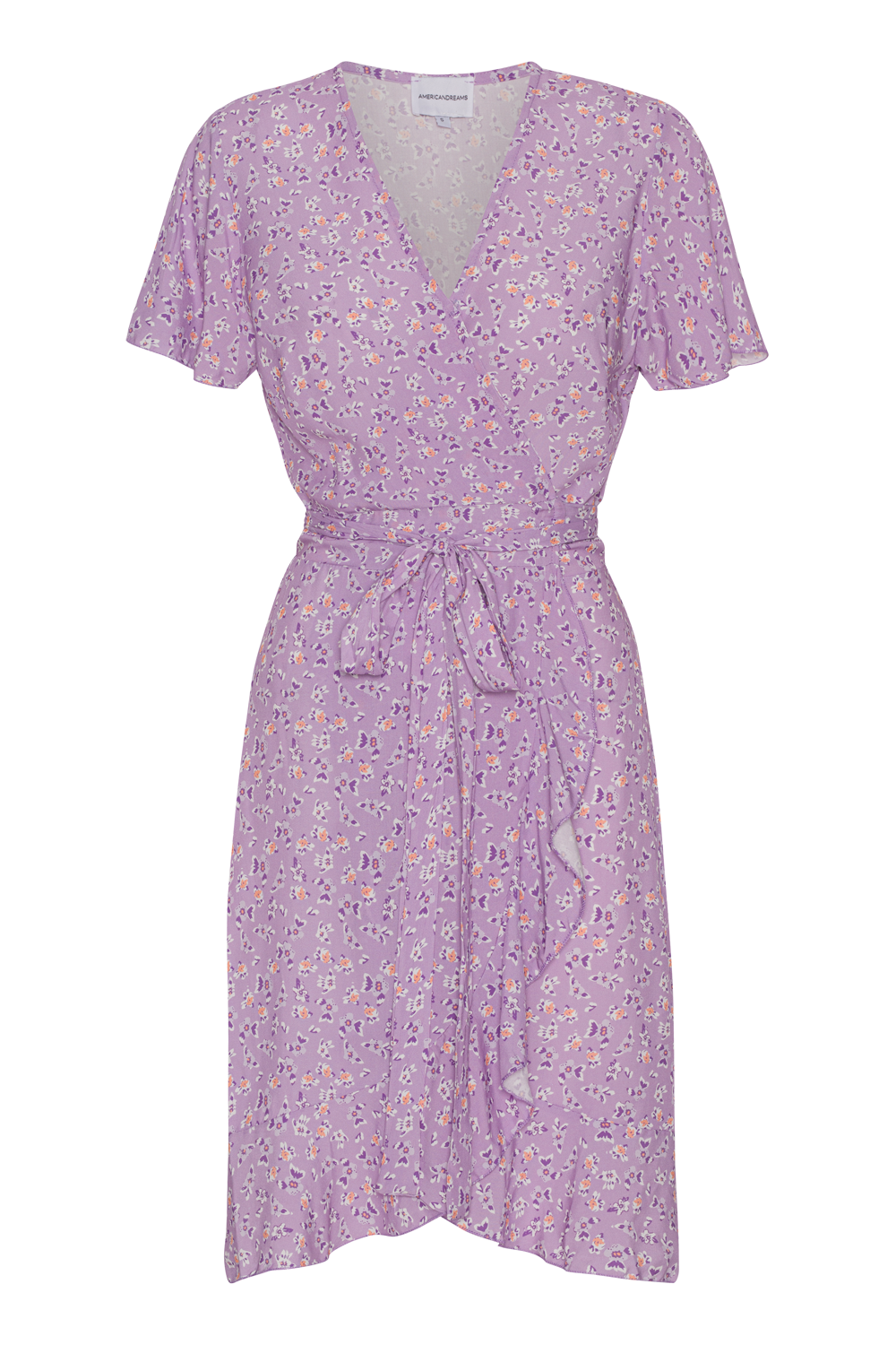 Milly Wrap Dress Short Lilac Flower