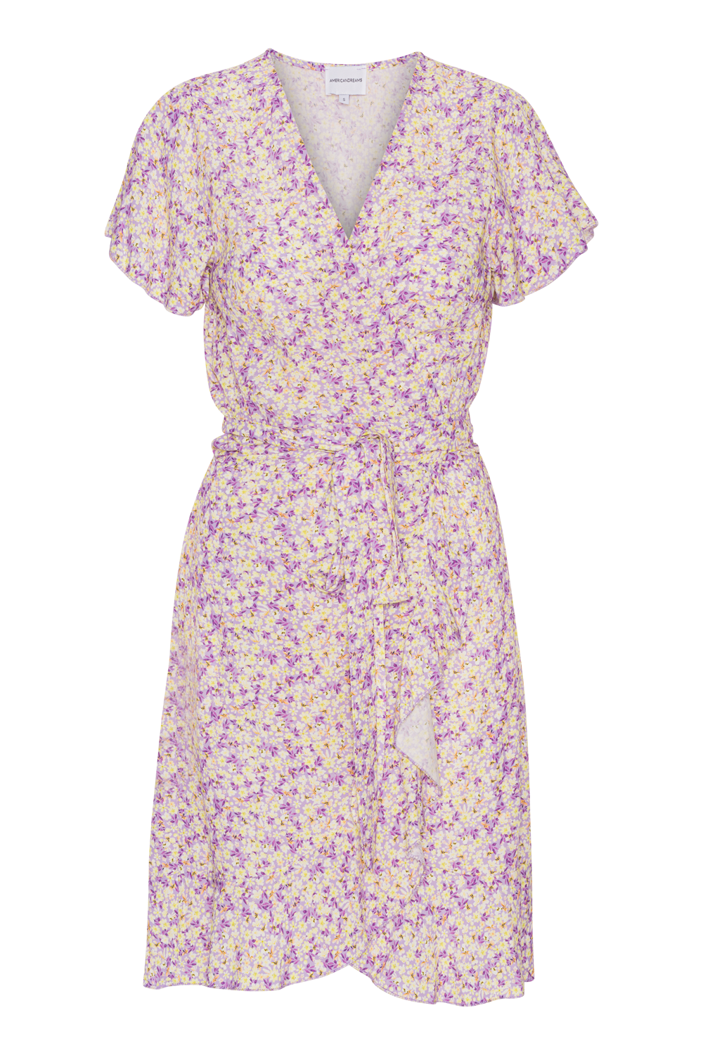 Milly Wrap Dress Short Lilac/Yellow Flower