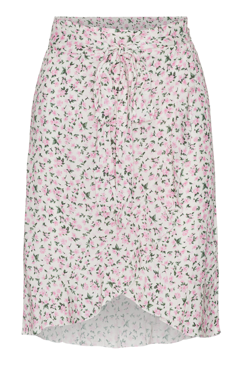 Milly Wrap Skirt Short White/Pink Flower