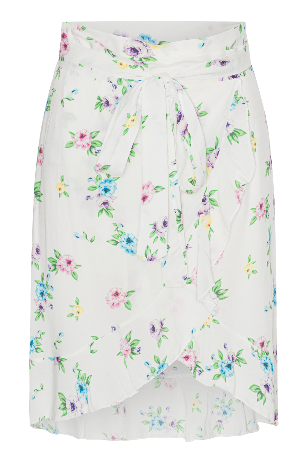 Milly Wrap Skirt Short White W/Multiflower