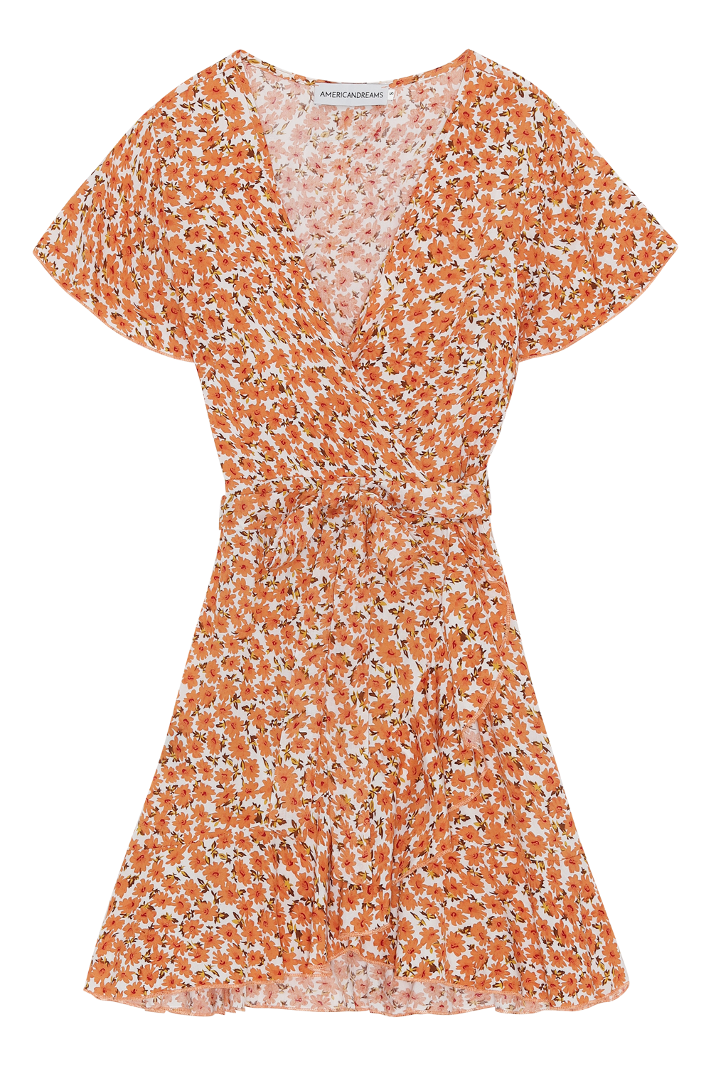 Milly Wrap Dress Kids Orange Flower