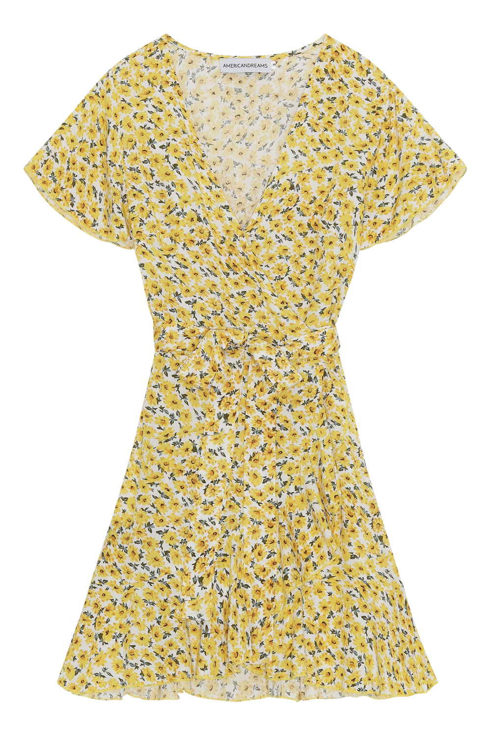 Milly Wrap Dress Kids Yellow Flower