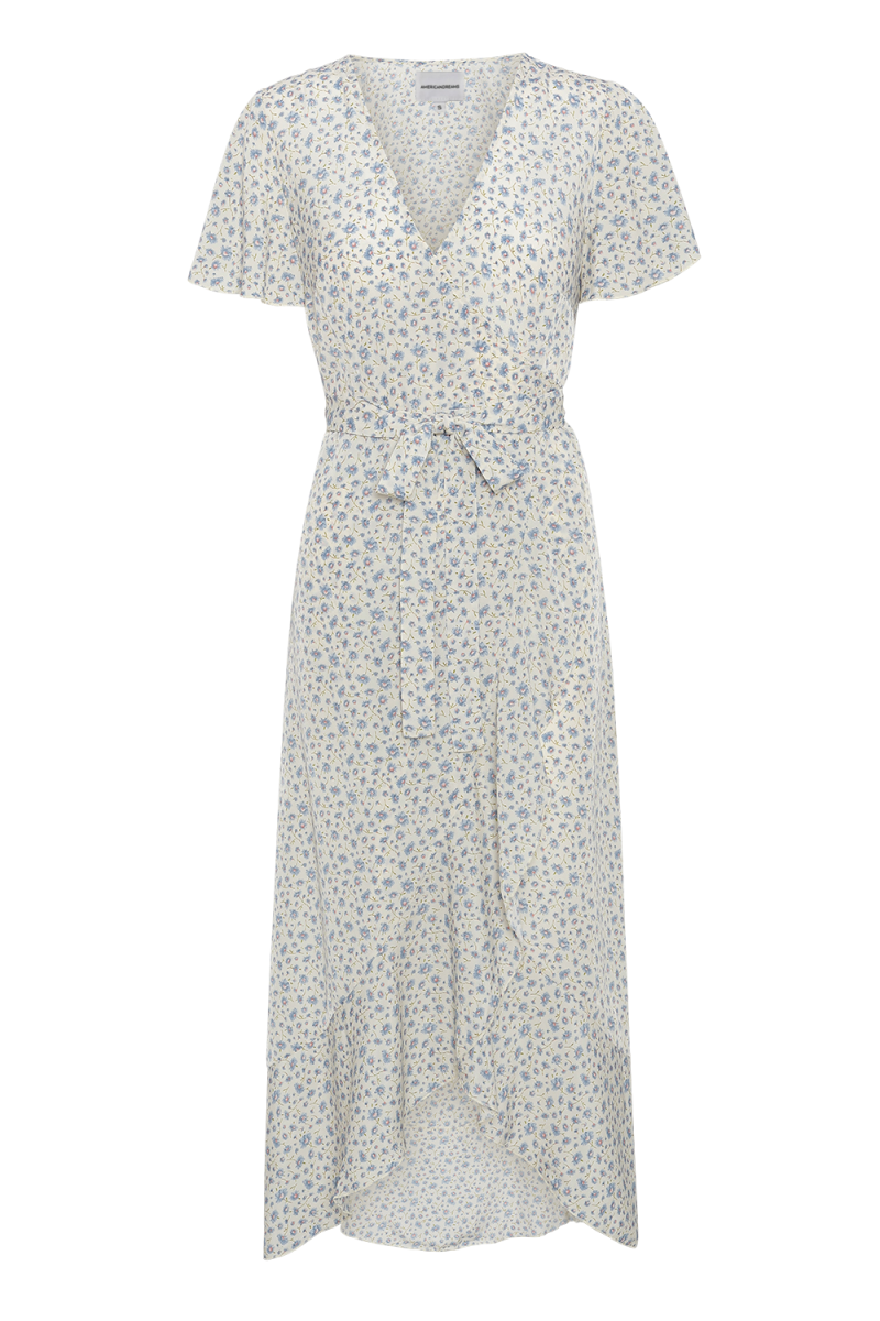 Milly Wrap Dress Long Blue Flower - Sample