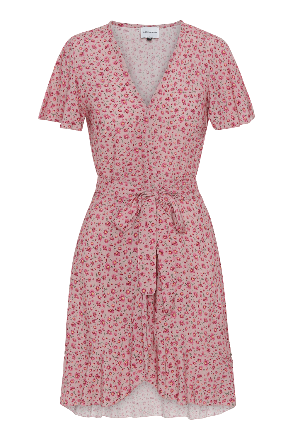 Milly Wrap Dress Short Light Pink Flower