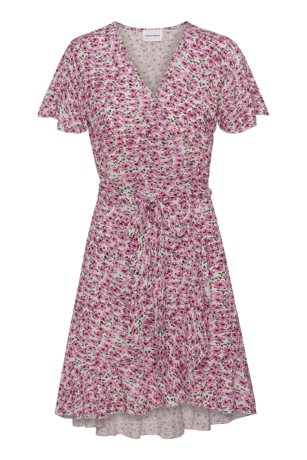 Milly Wrap Dress Short Lilac/White Flower