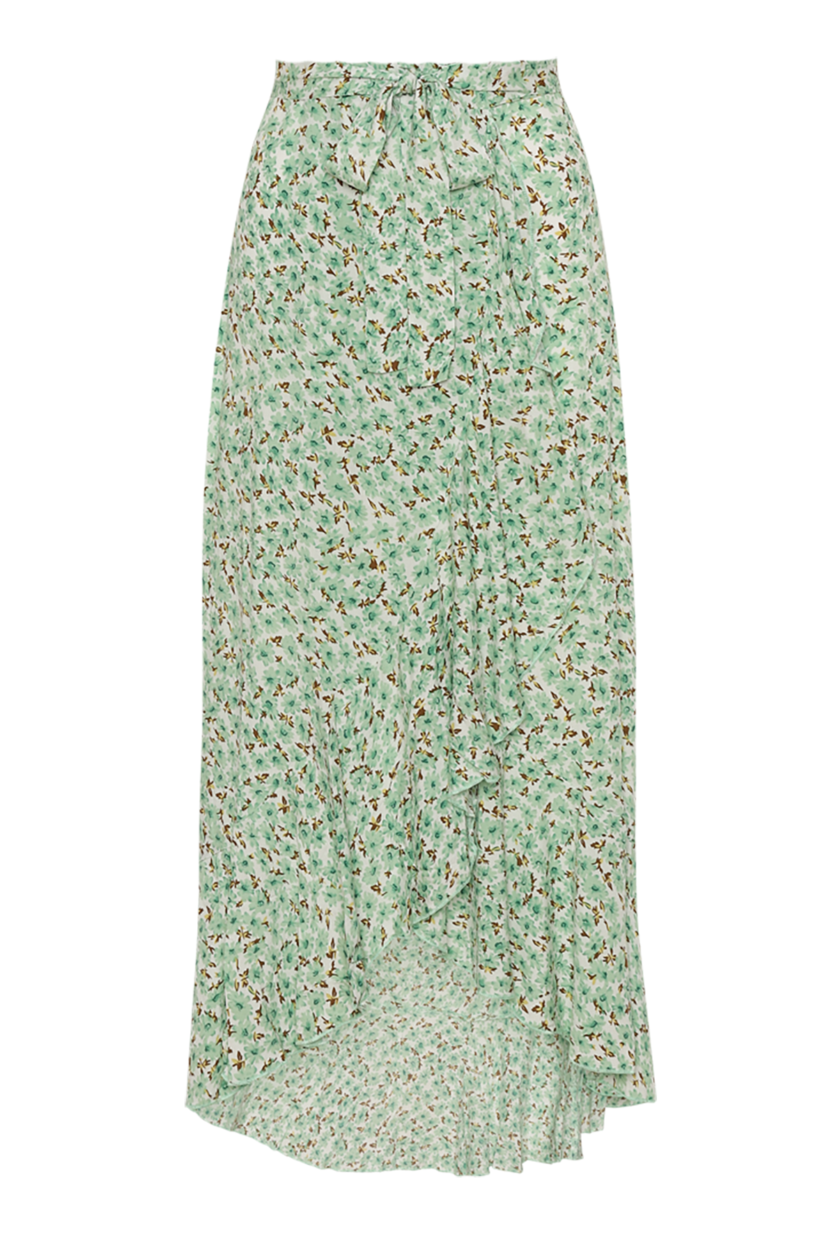 Milly Wrap Skirt Long Green Flower