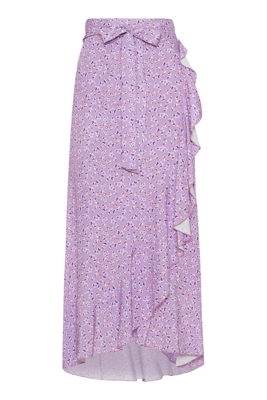 Milly Wrap Skirt Long Lilac Flower