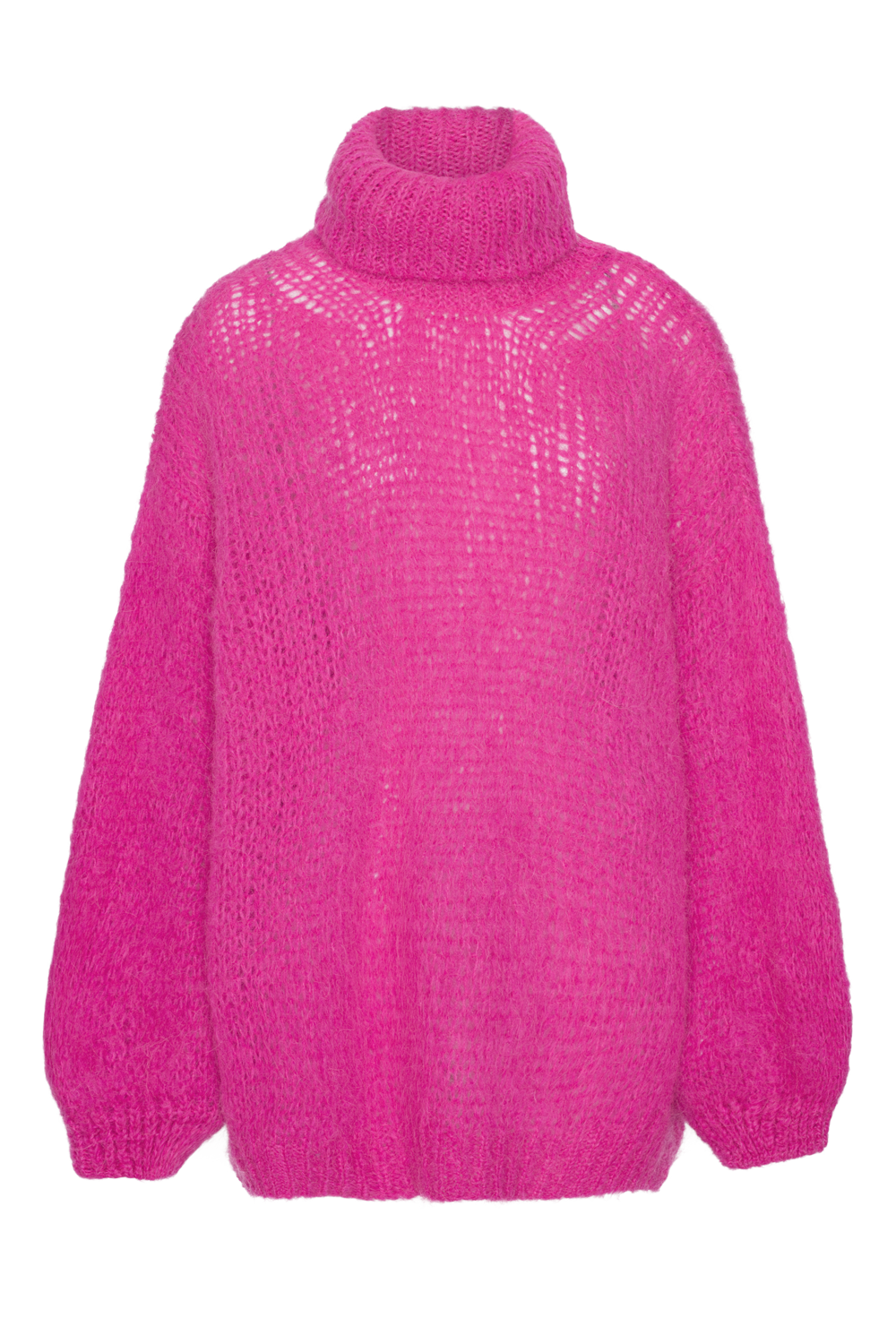 Pepper Roll Neck Alpaca Pullover Neon Pink