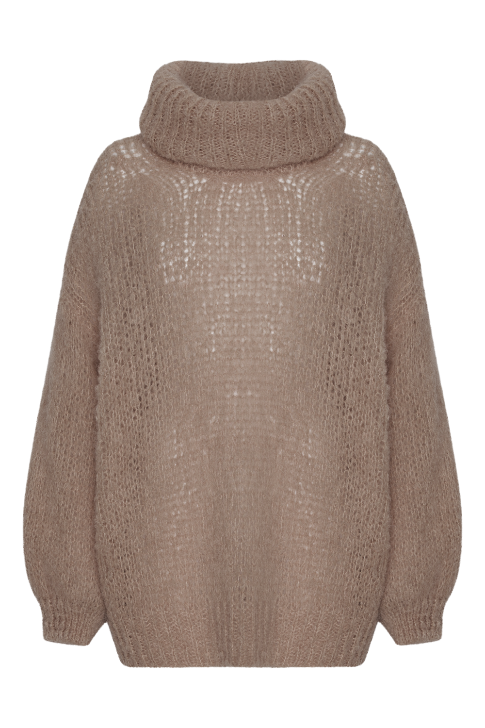 Pepper Roll Neck Alpaca Pullover Medium Brown