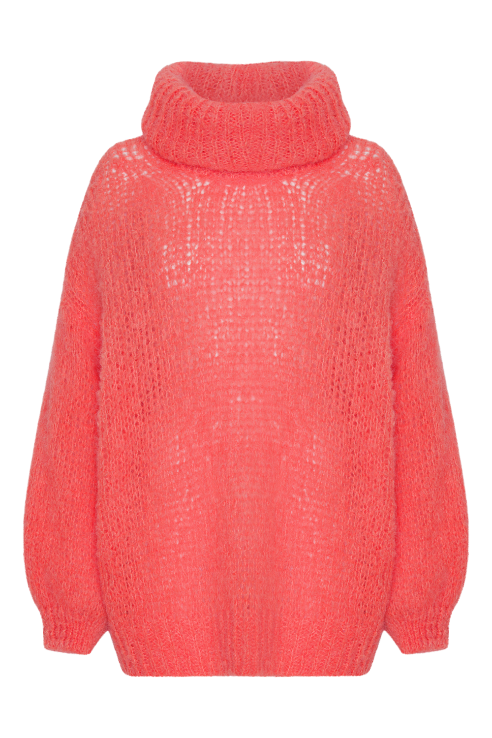 Pepper Roll Neck Alpaca Pullover Coral Red