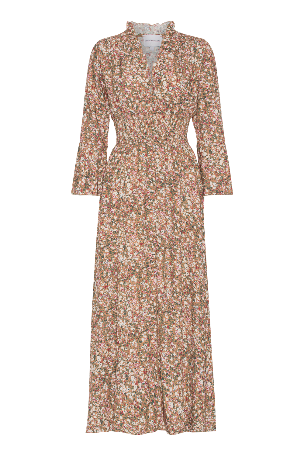 Sally Long Dress Brown Flower