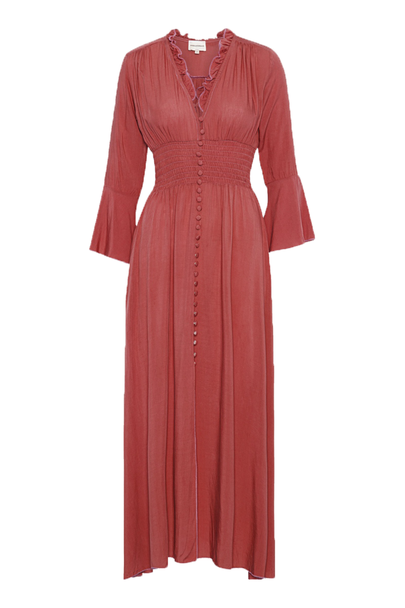 Sally Long Dress Coral Red
