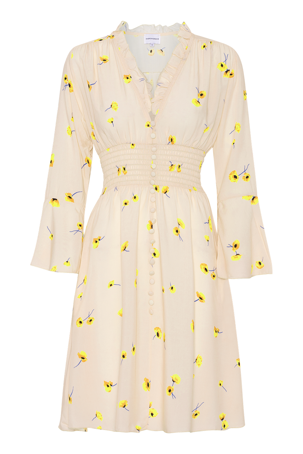 Sally Short Dress Beige Flower
