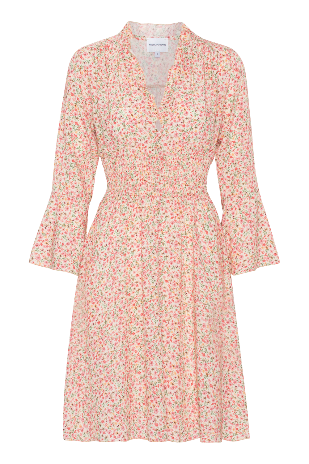 Sally Short Dress Light Pink Flower
