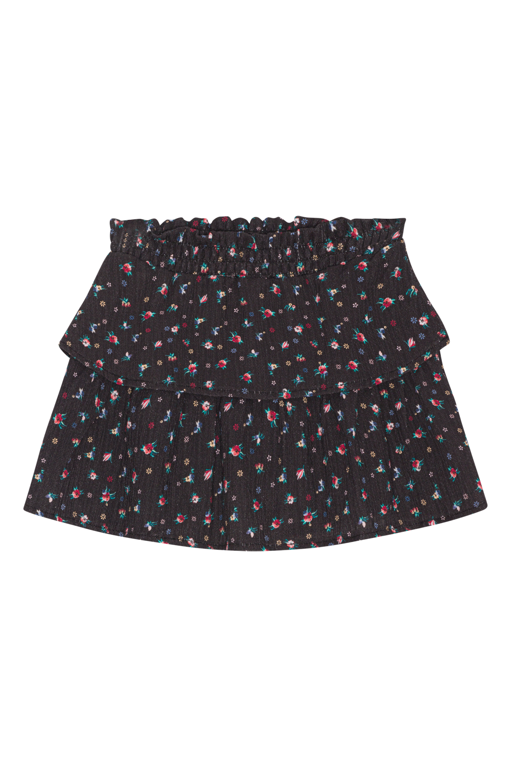 Sally Cotton Skirt Kids Black Flower - Sample