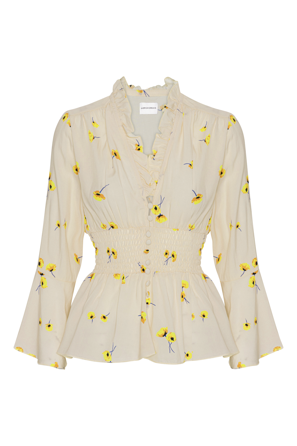 Sally Top Beige Flower