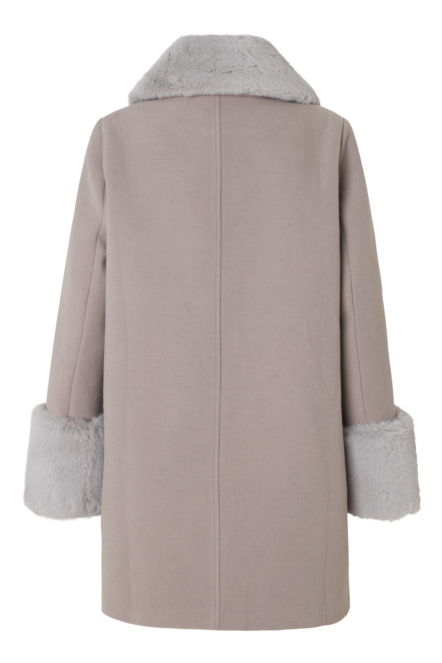 Sarah Faux Fur Jacket Long Light Grey - Sample