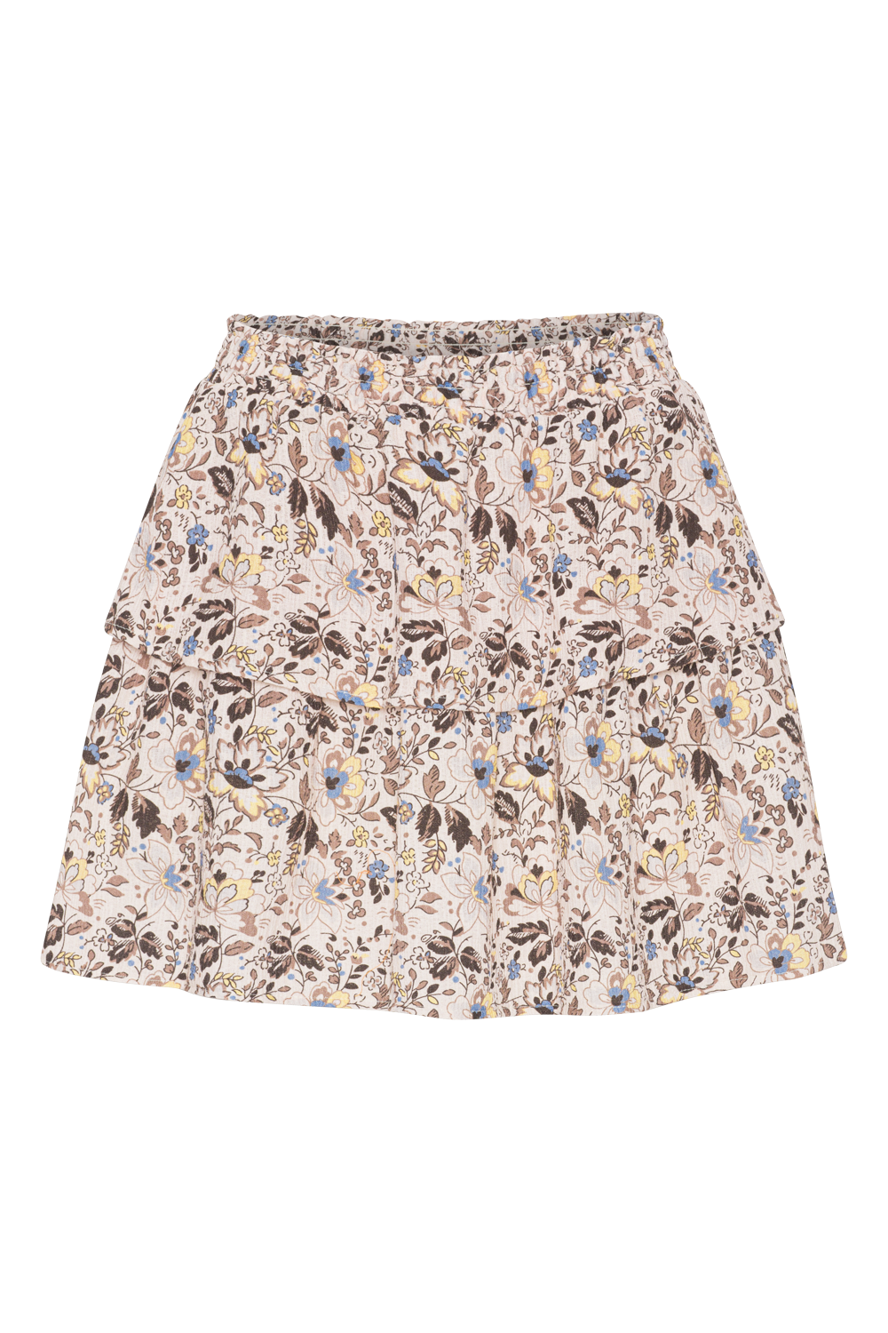 Sally Cotton Short Skirt Sand Flower