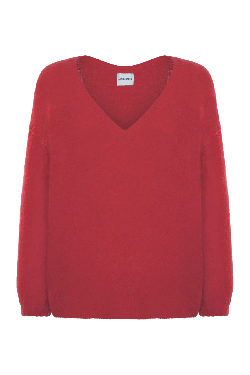 Silja V Neck Knit Cerise