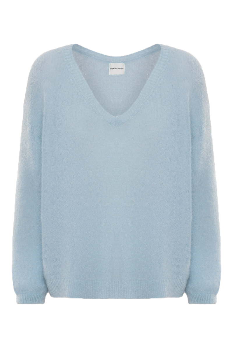 Silja V Neck Knit Light Blue