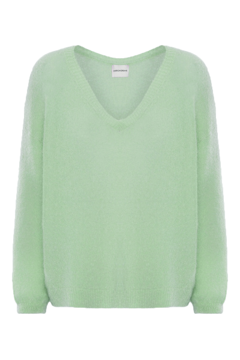 Silja V Neck Knit Mint Green