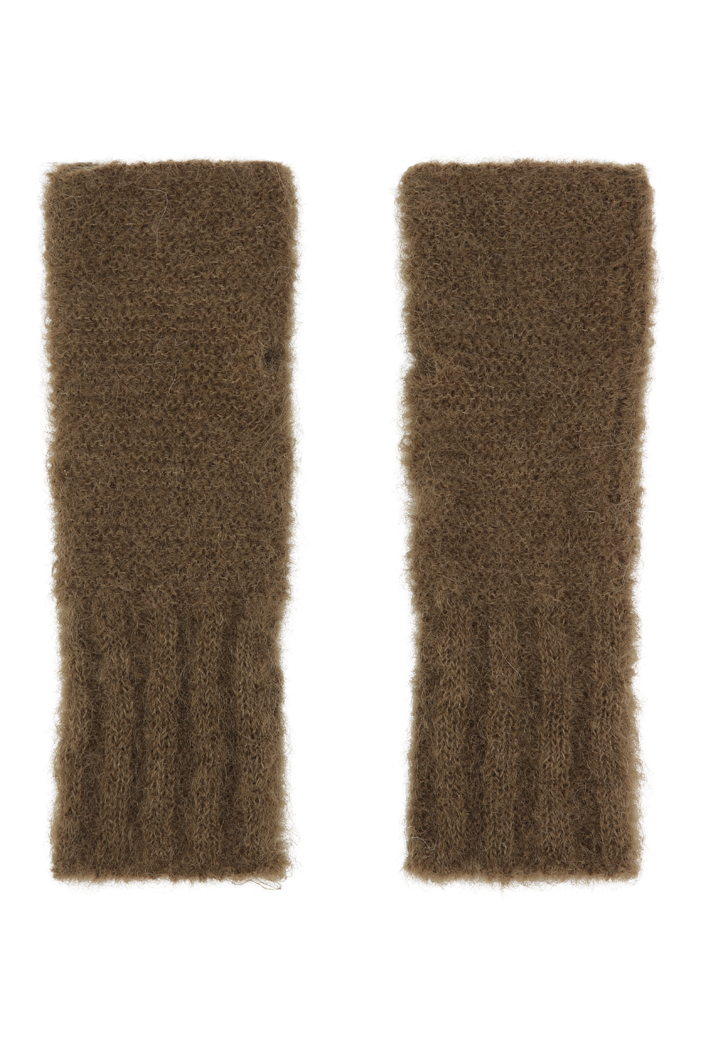 Tilly Fingerless Knit Gloves Dark Brown