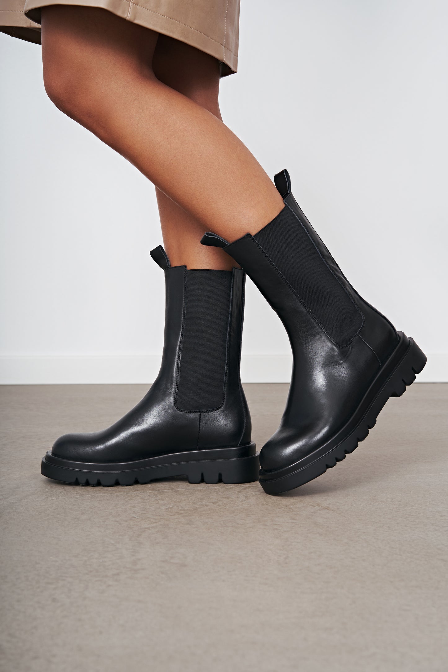 Kimora Leather Boots Black
