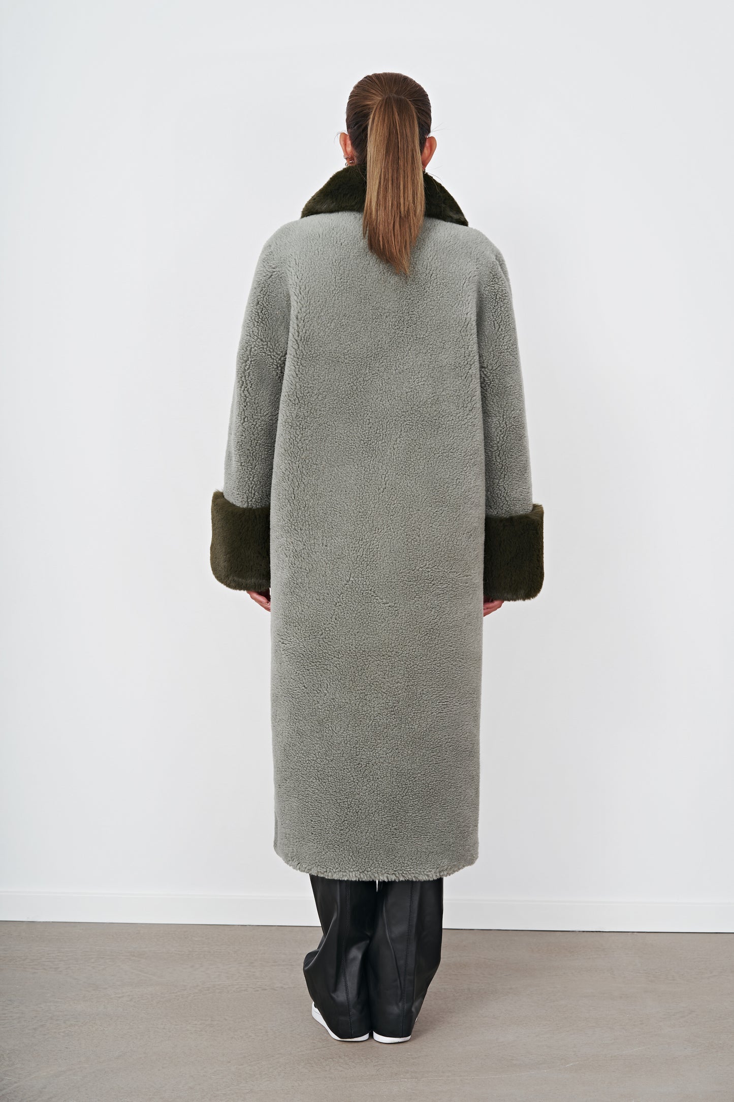 Fiona Long Wool Coat Green