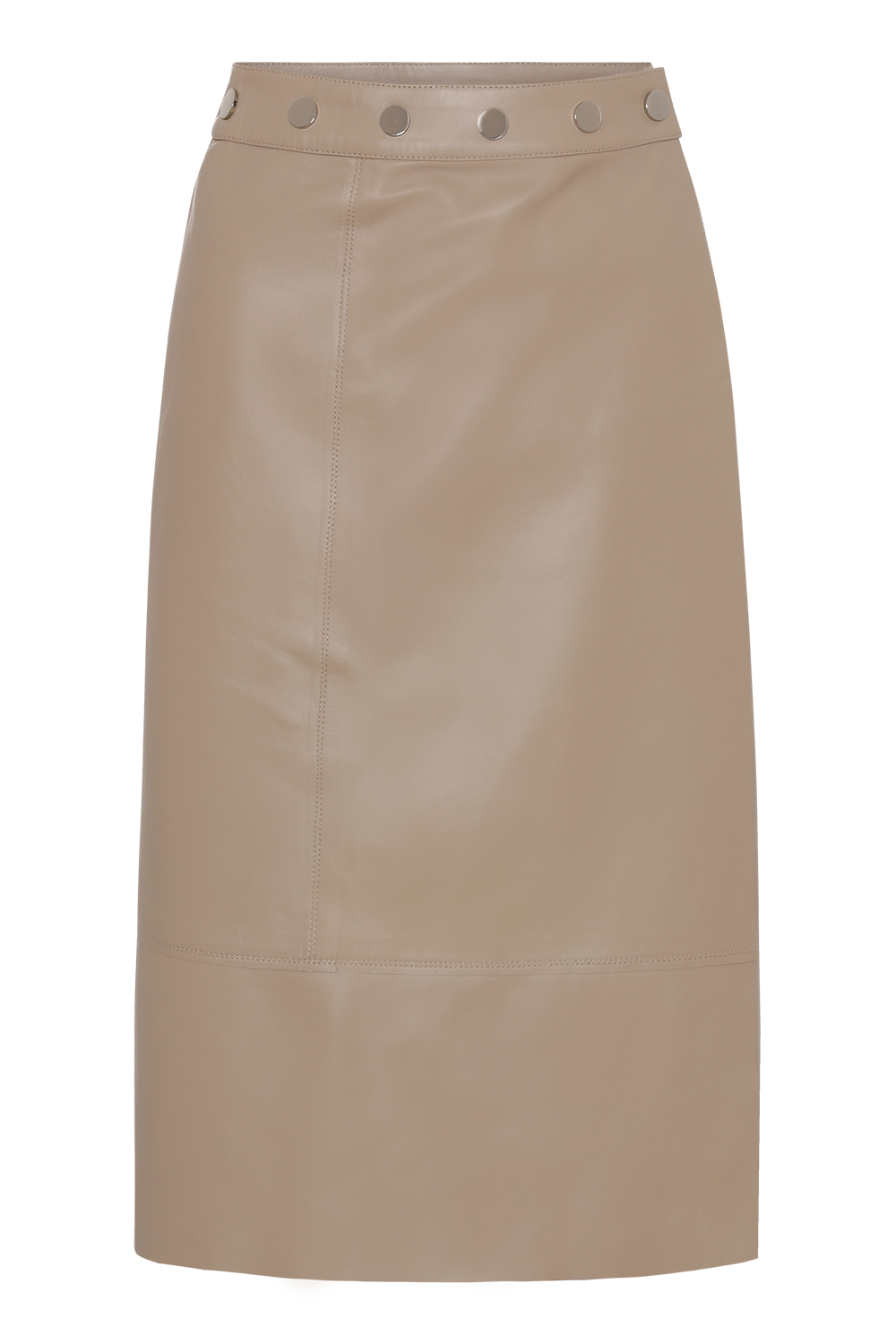 Yuma Leather Skirt Beige