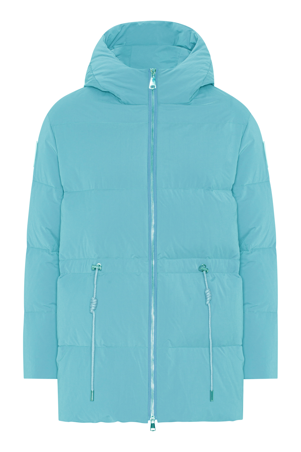 Zenya Midi Down Drawstring Jacket Turquoise - Sample