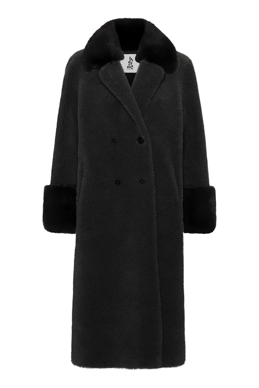 Fiona Long Wool Coat Black