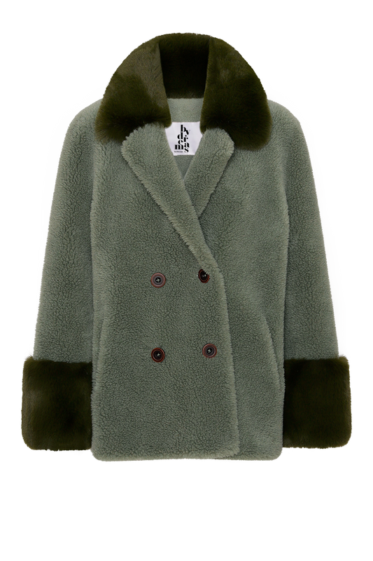 Fiona Short Wool Coat Green